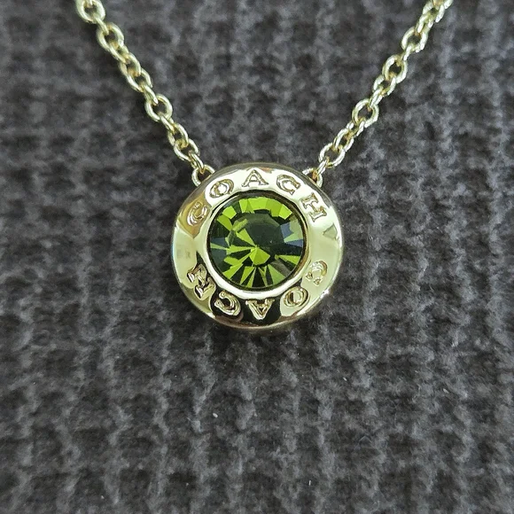 Coach Raised Gold💛 Slider Disc💿 Pendant Necklace - NIB - Picture 3 of 16